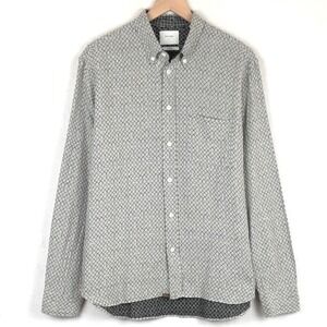 BILLY REID Standard Fit Geometric Print Cotton Button Down Shirt Men's L Italy